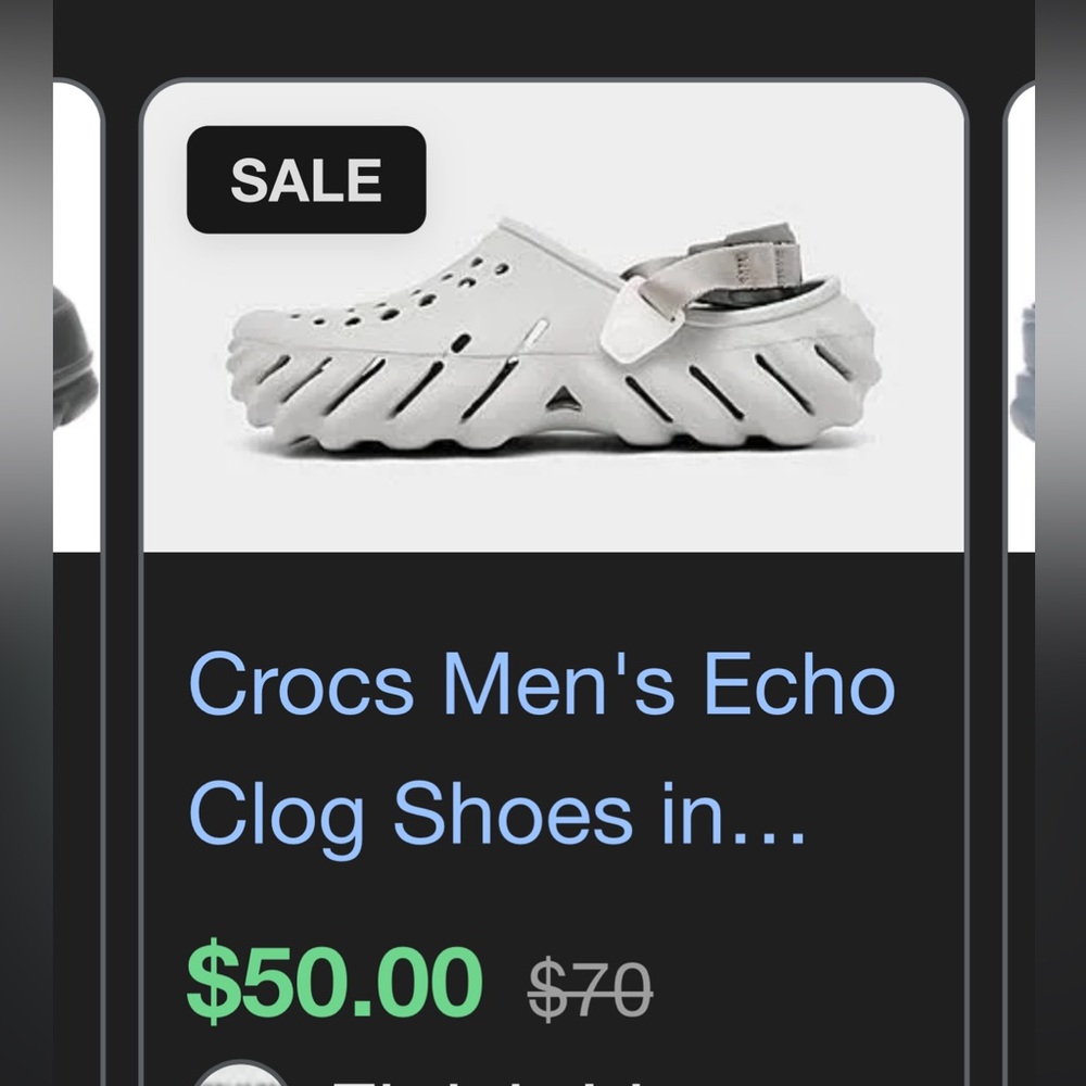 CROCS Men's Echo Clog - Light Gray/White
